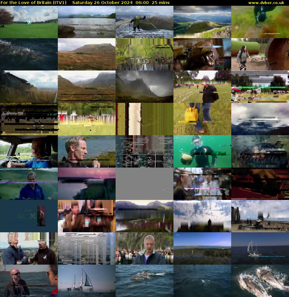 For the Love of Britain (ITV1) Saturday 26 October 2024 06:00 - 06:25