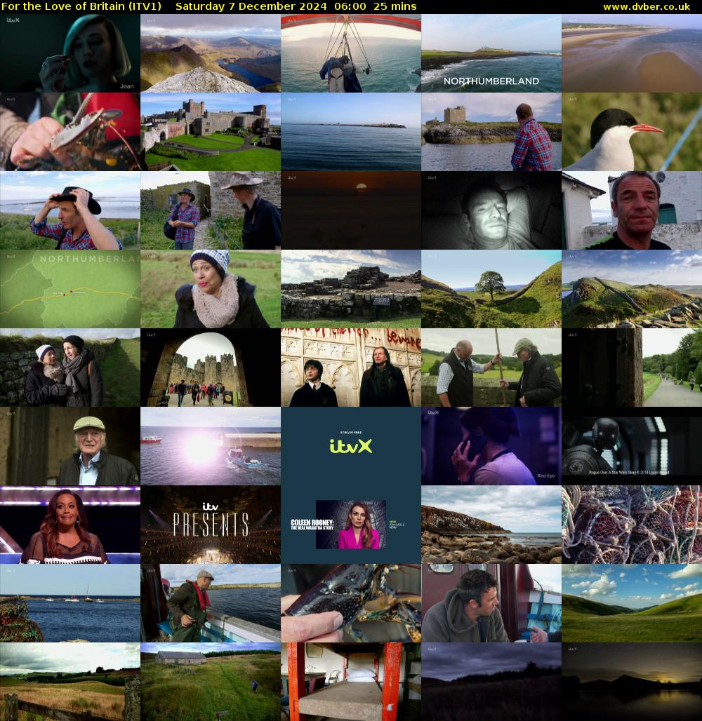 For the Love of Britain (ITV1) Saturday 7 December 2024 06:00 - 06:25