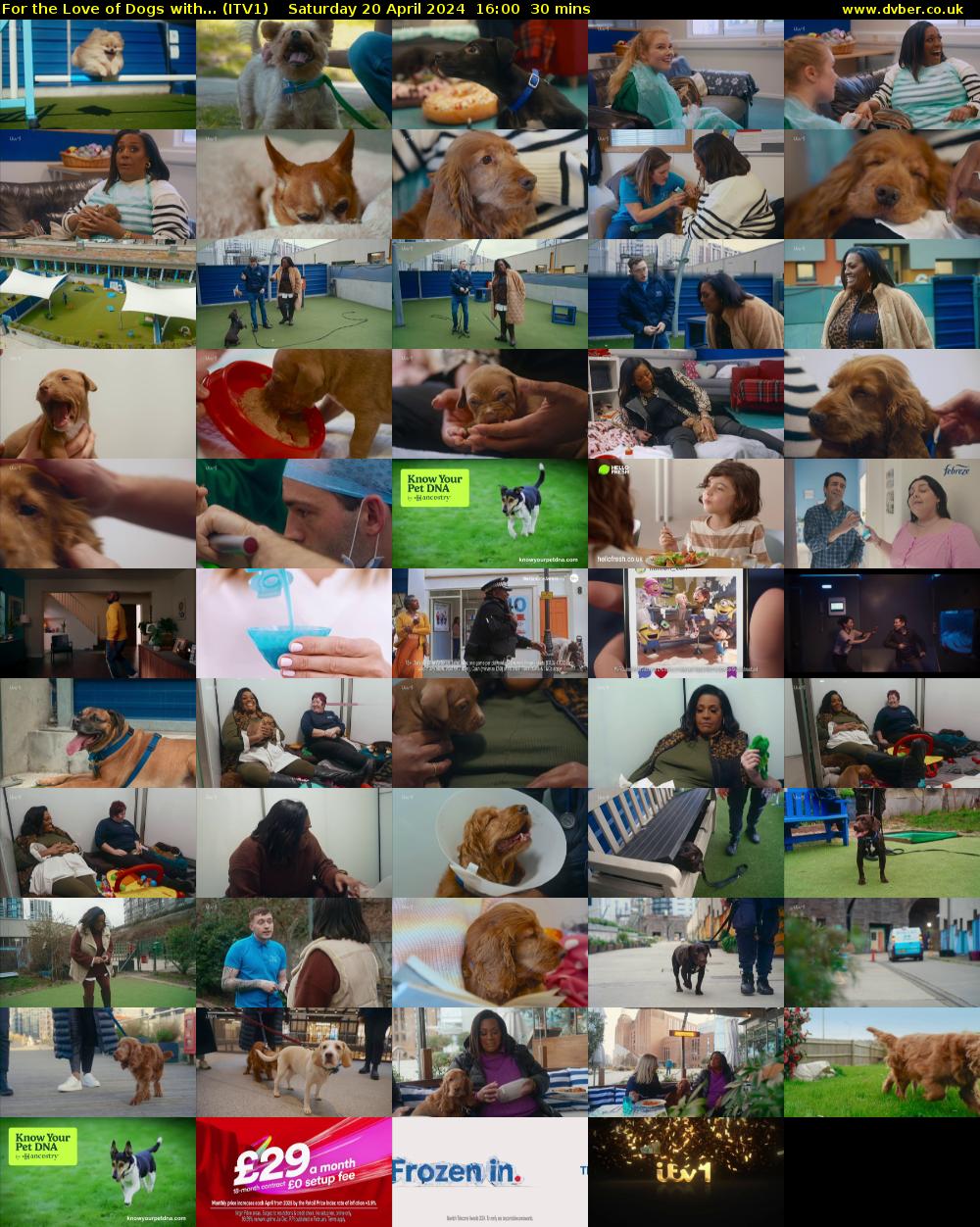 For the Love of Dogs with... (ITV1) Saturday 20 April 2024 16:00 - 16:30