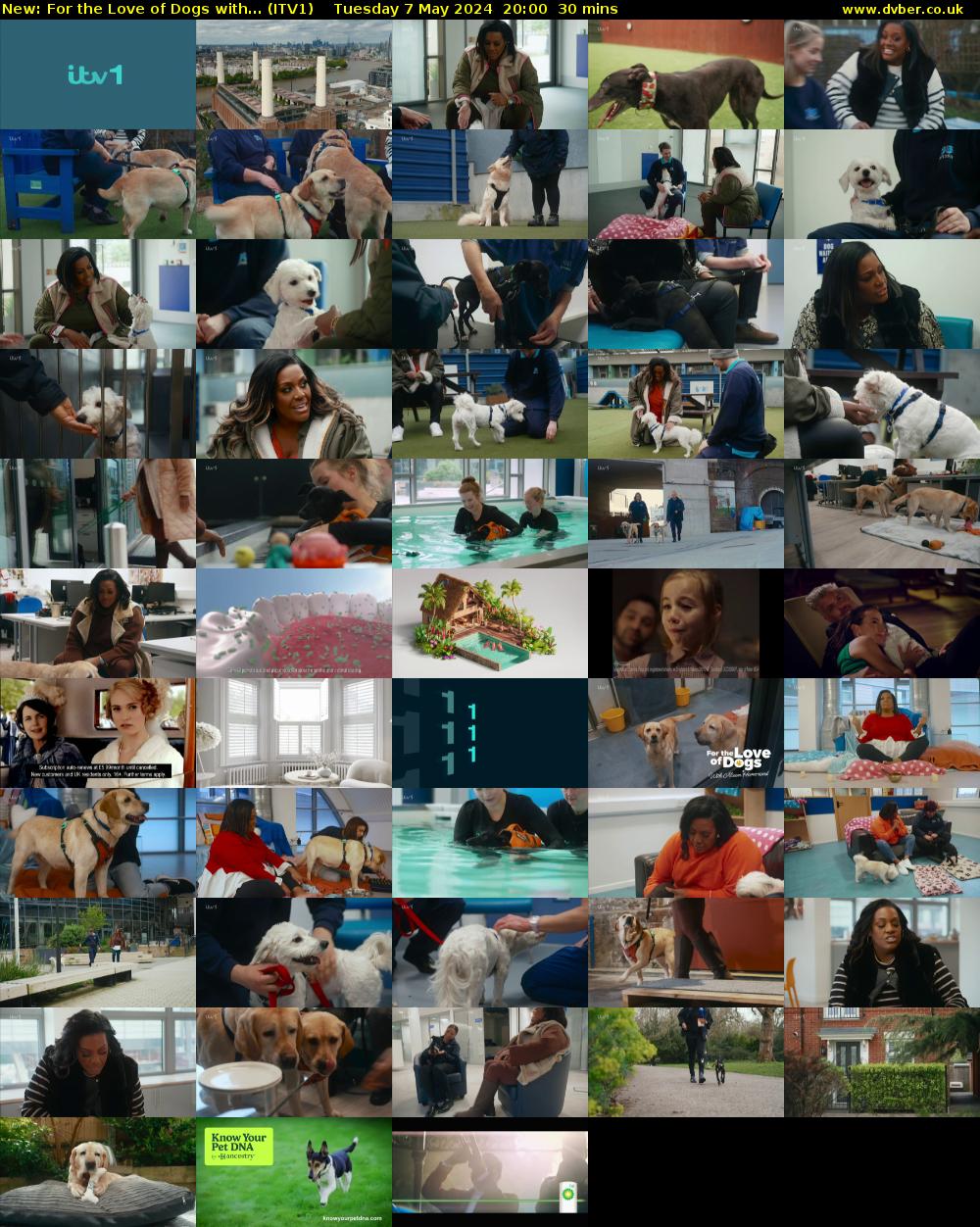 For the Love of Dogs with... (ITV1) Tuesday 7 May 2024 20:00 - 20:30