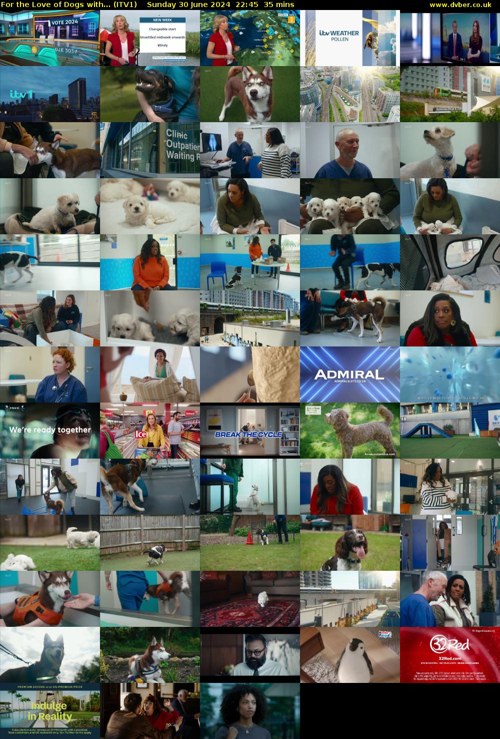 For the Love of Dogs with... (ITV1) Sunday 30 June 2024 22:45 - 23:20