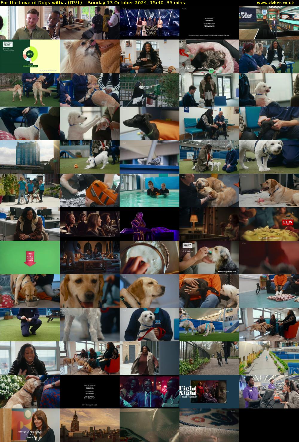 For the Love of Dogs with... (ITV1) Sunday 13 October 2024 15:40 - 16:15