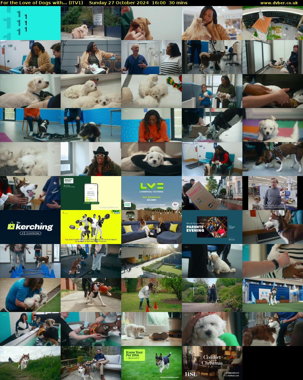 For the Love of Dogs with... (ITV1) Sunday 27 October 2024 16:00 - 16:30