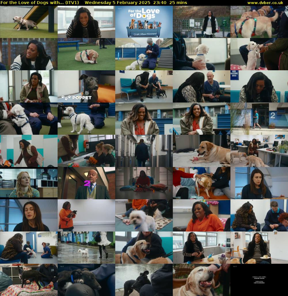 For the Love of Dogs with... (ITV1) Wednesday 5 February 2025 23:40 - 00:05