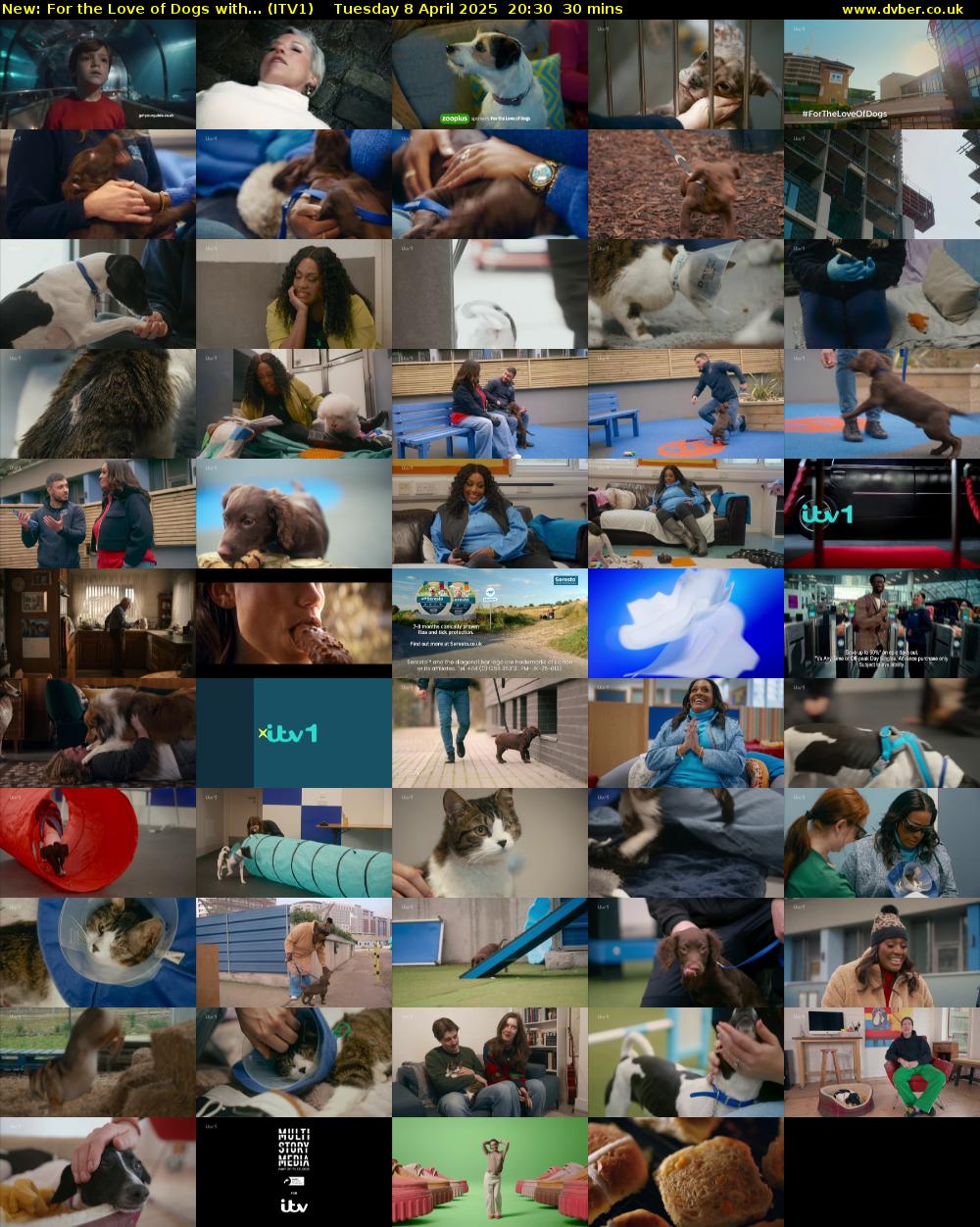 For the Love of Dogs with... (ITV1) Tuesday 8 April 2025 20:30 - 21:00
