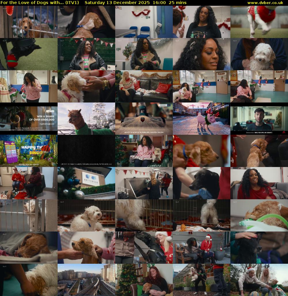 For the Love of Dogs with... (ITV1) Saturday 13 December 2025 16:00 - 16:25