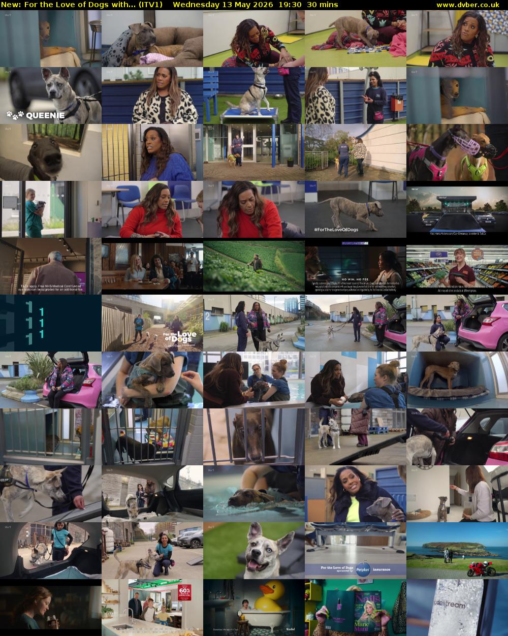 For the Love of Dogs with... (ITV1) Wednesday 13 May 2026 19:30 - 20:00