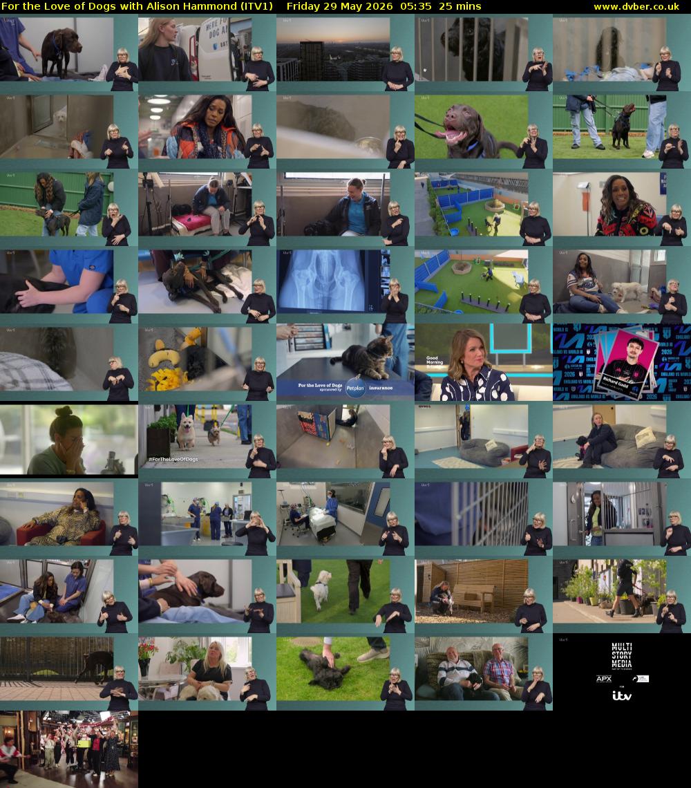 For the Love of Dogs with Alison Hammond (ITV1) Friday 29 May 2026 05:35 - 06:00