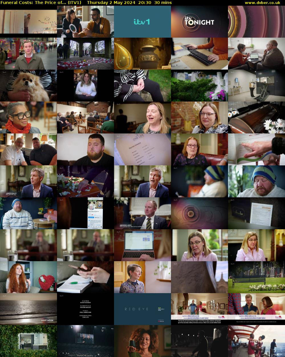 Funeral Costs: The Price of... (ITV1) Thursday 2 May 2024 20:30 - 21:00