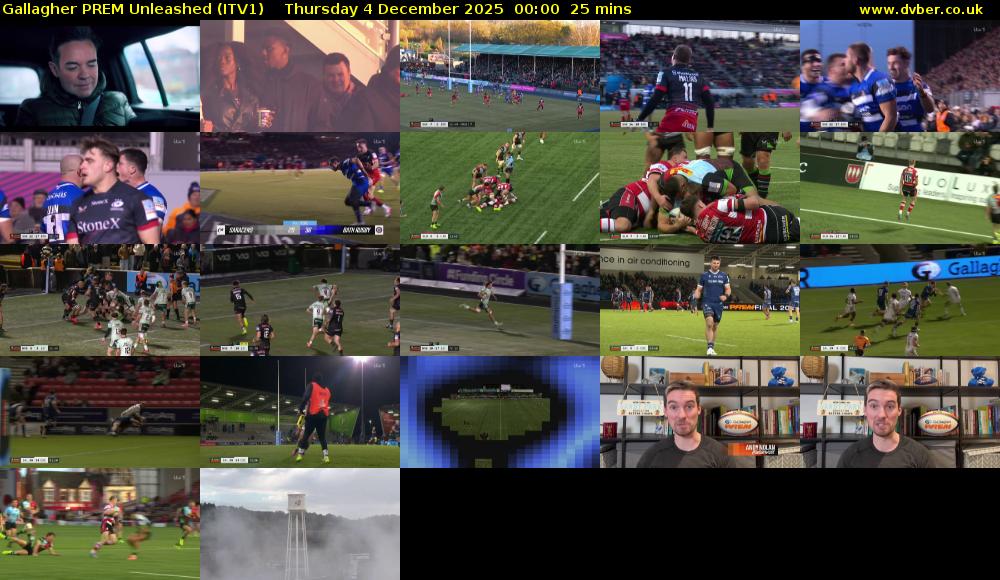 Gallagher PREM Unleashed (ITV1) Thursday 4 December 2025 00:00 - 00:25