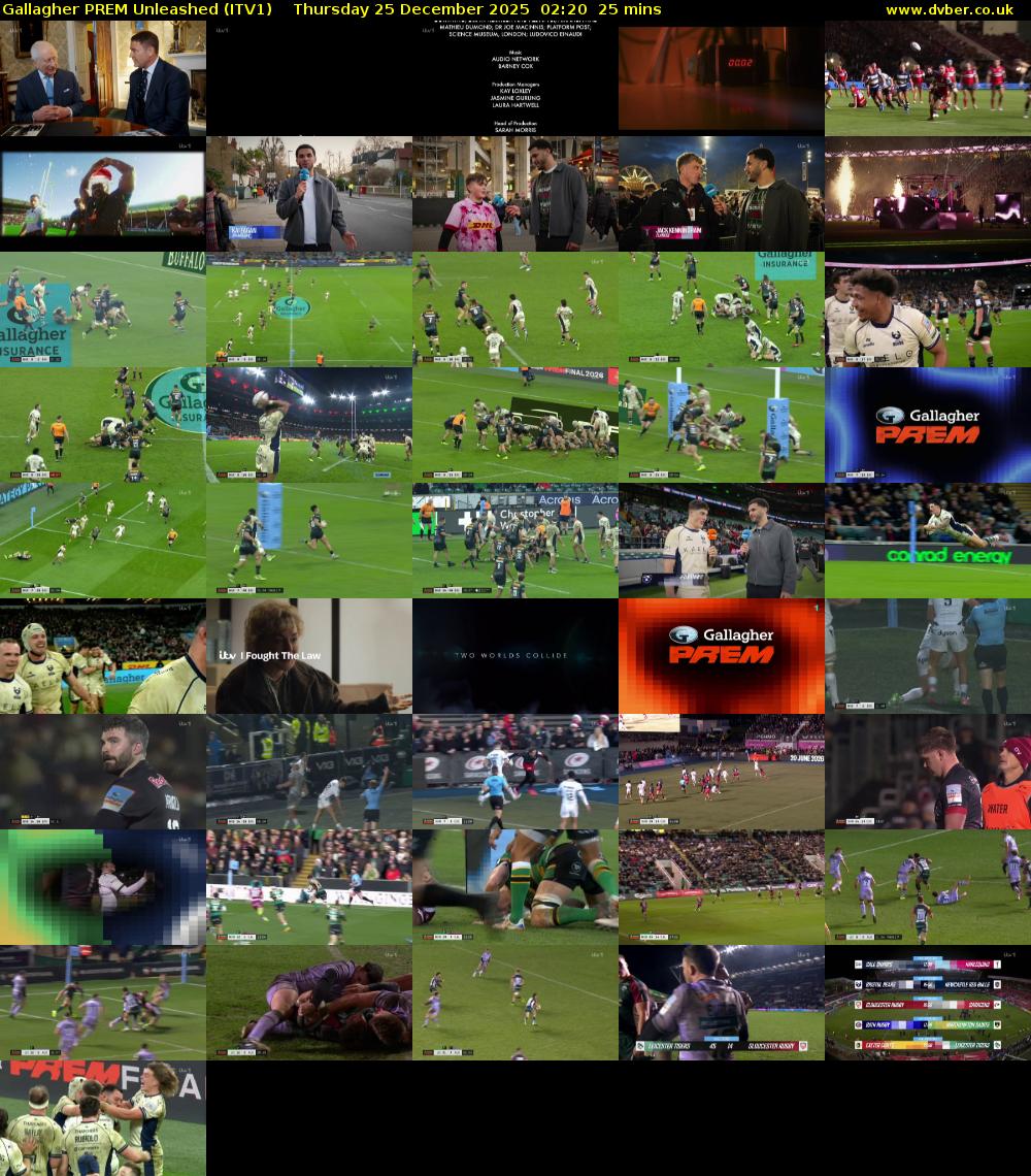 Gallagher PREM Unleashed (ITV1) Thursday 25 December 2025 02:20 - 02:45