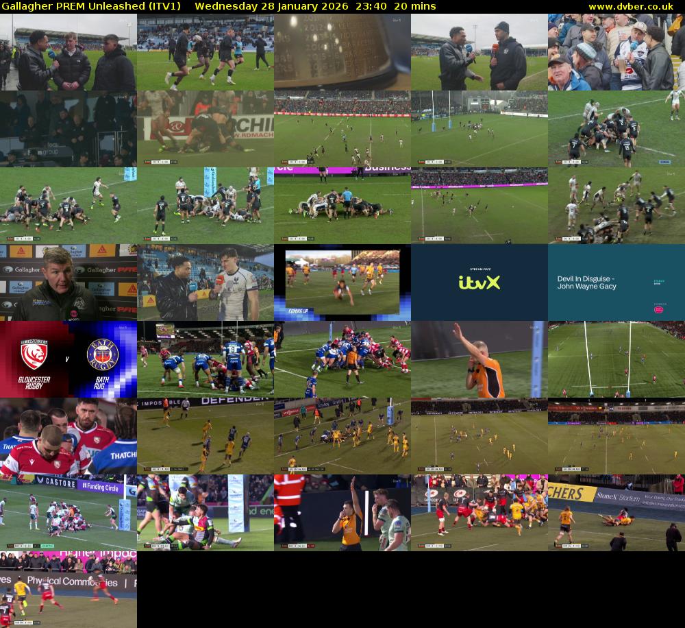 Gallagher PREM Unleashed (ITV1) Wednesday 28 January 2026 23:40 - 00:00