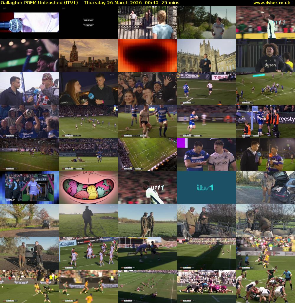 Gallagher PREM Unleashed (ITV1) Thursday 26 March 2026 00:40 - 01:05