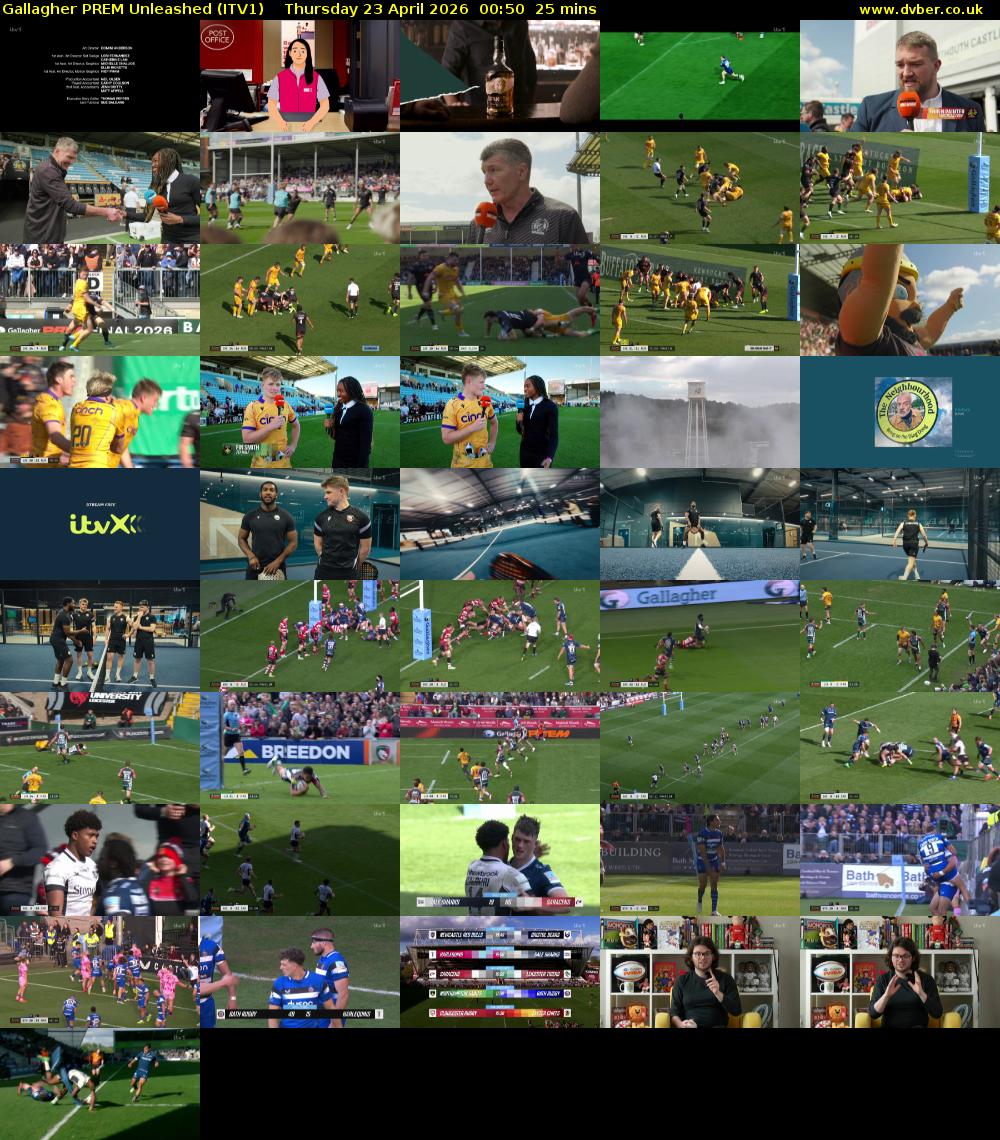 Gallagher PREM Unleashed (ITV1) Thursday 23 April 2026 00:50 - 01:15