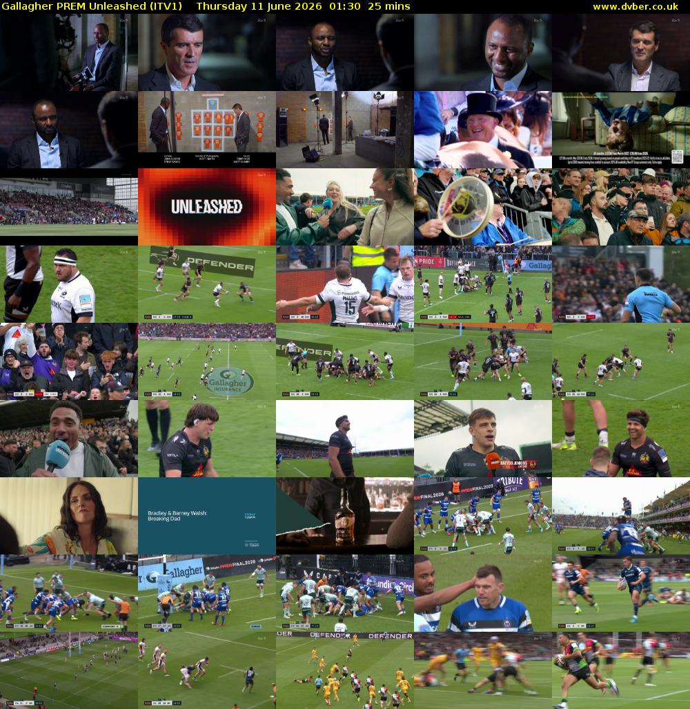 Gallagher PREM Unleashed (ITV1) Thursday 11 June 2026 01:30 - 01:55