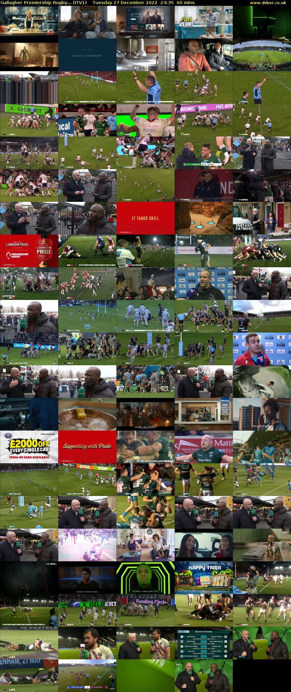 Gallagher Premiership Rugby... (ITV1) Tuesday 27 December 2022 23:35 - 00:35