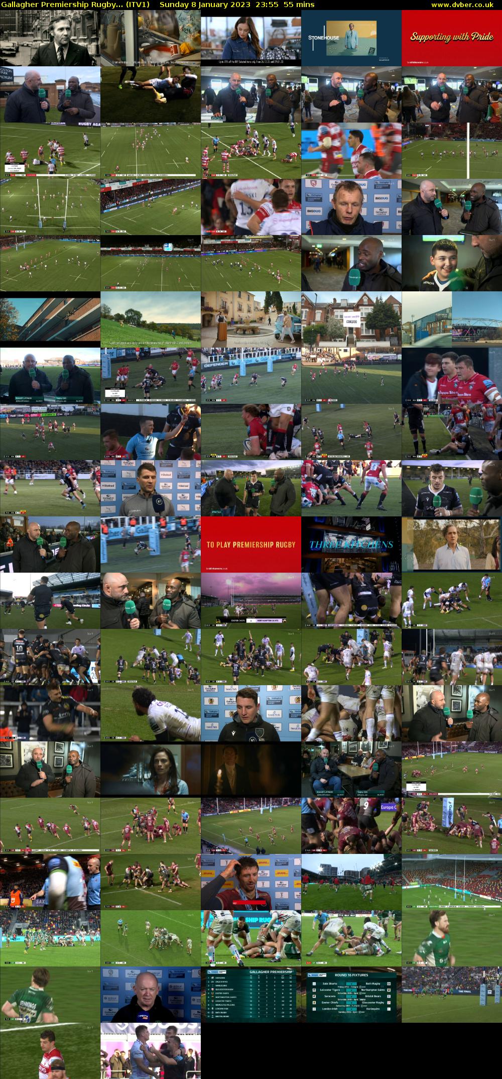 Gallagher Premiership Rugby... (ITV1) Sunday 8 January 2023 23:55 - 00:50