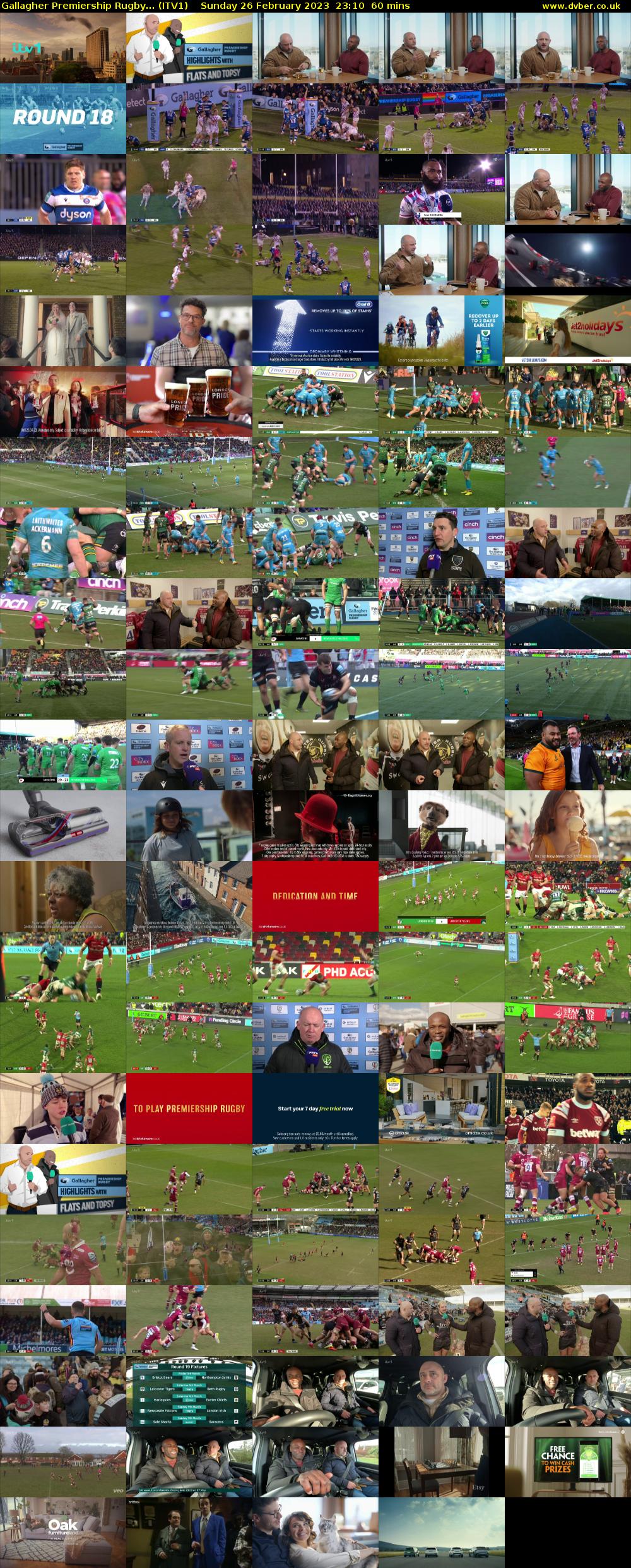 Gallagher Premiership Rugby... (ITV1) Sunday 26 February 2023 23:10 - 00:10
