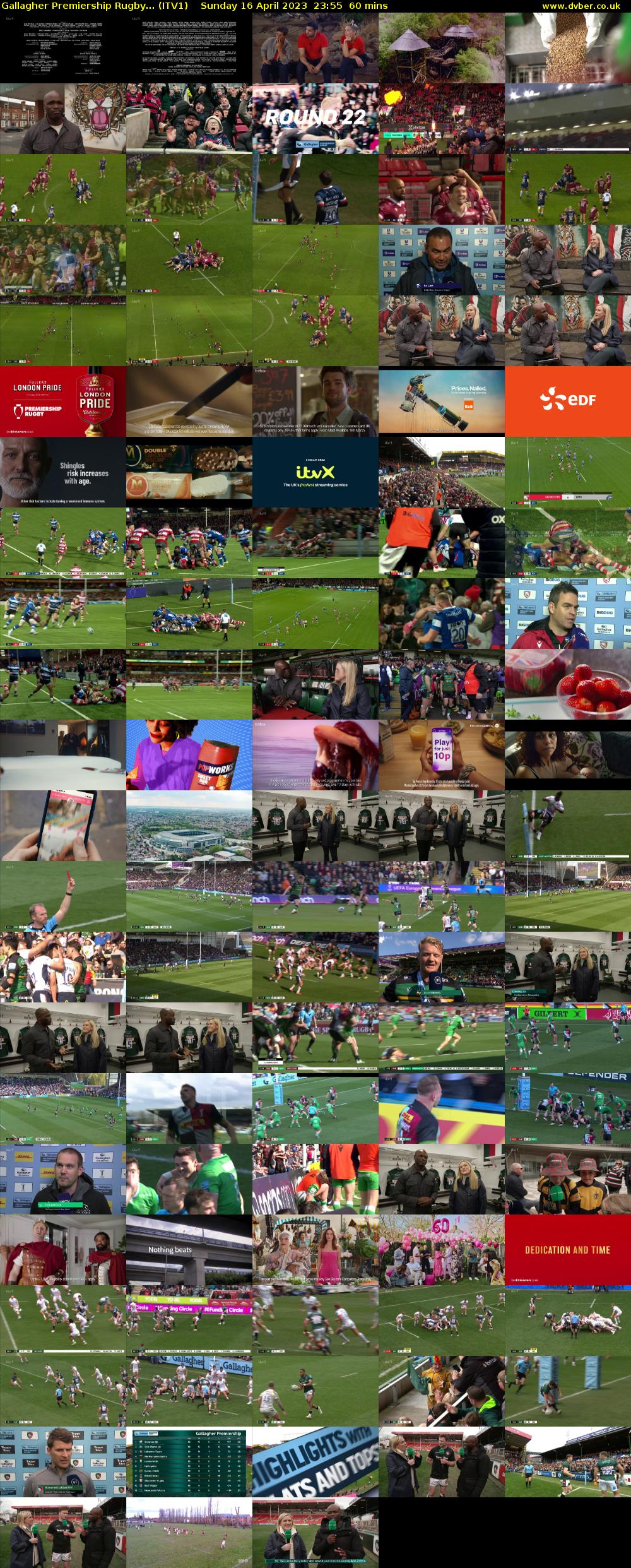 Gallagher Premiership Rugby... (ITV1) Sunday 16 April 2023 23:55 - 00:55