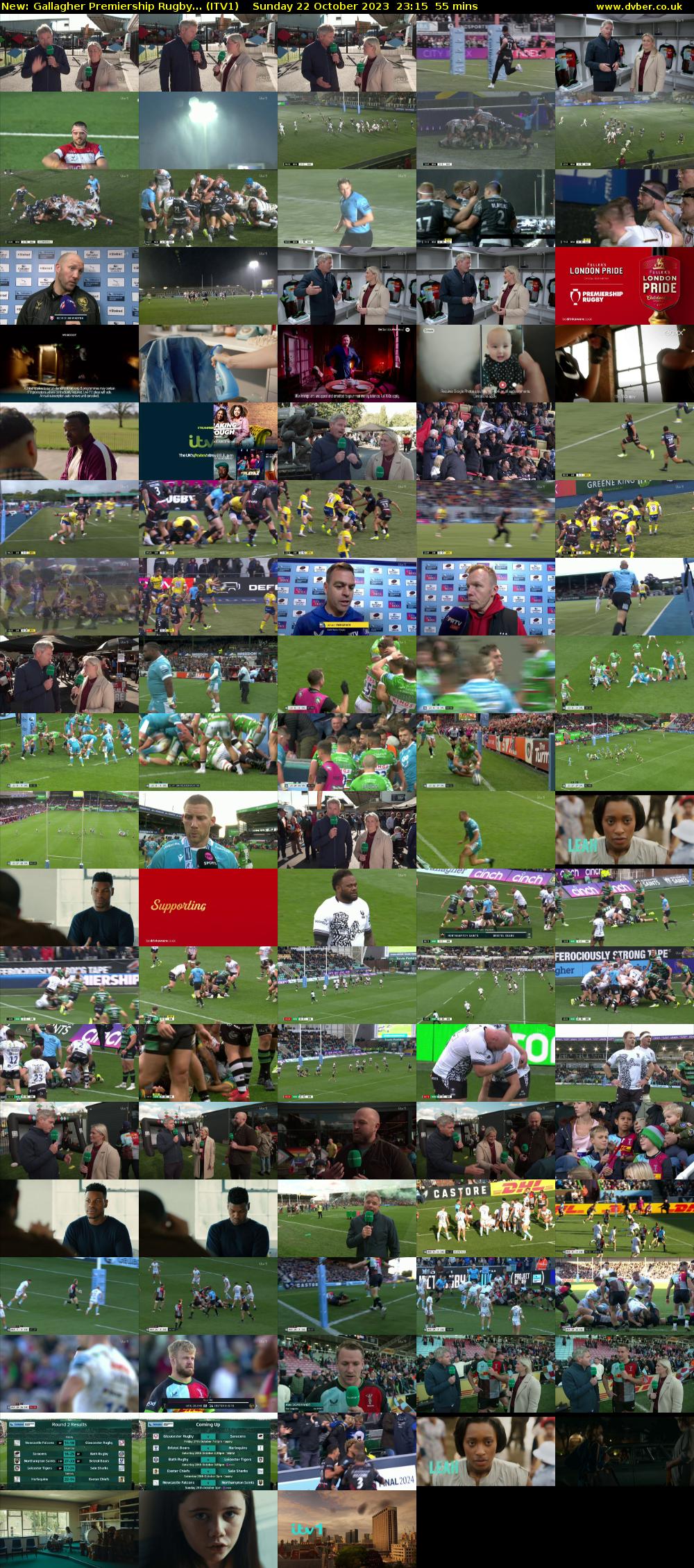 Gallagher Premiership Rugby... (ITV1) Sunday 22 October 2023 23:15 - 00:10
