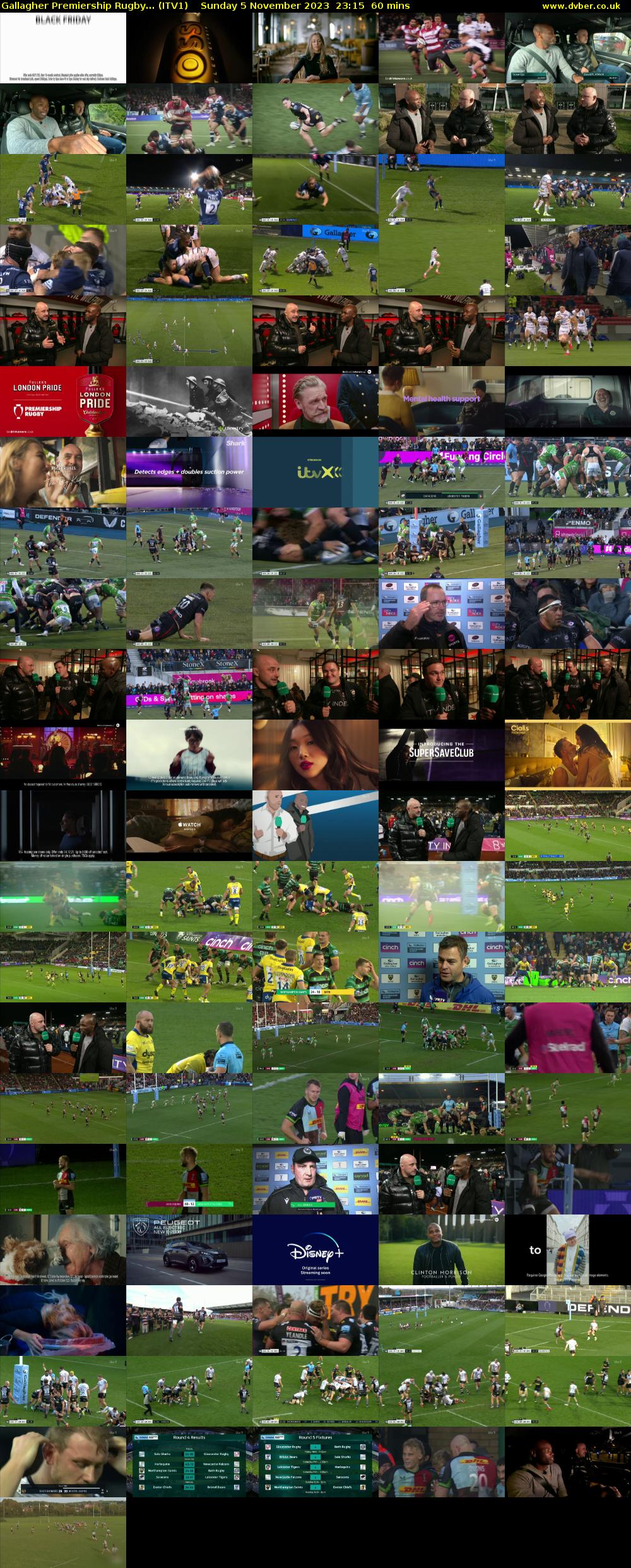 Gallagher Premiership Rugby... (ITV1) Sunday 5 November 2023 23:15 - 00:15
