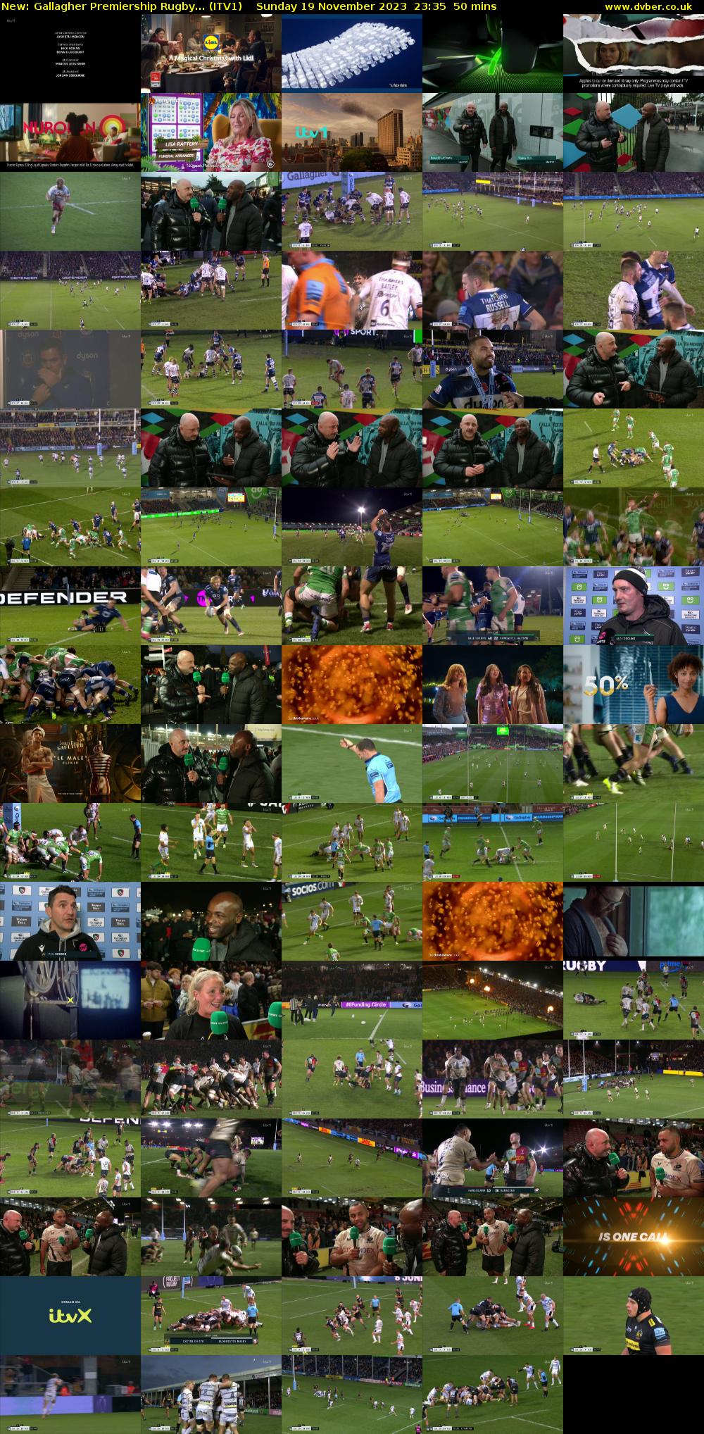 Gallagher Premiership Rugby... (ITV1) Sunday 19 November 2023 23:35 - 00:25