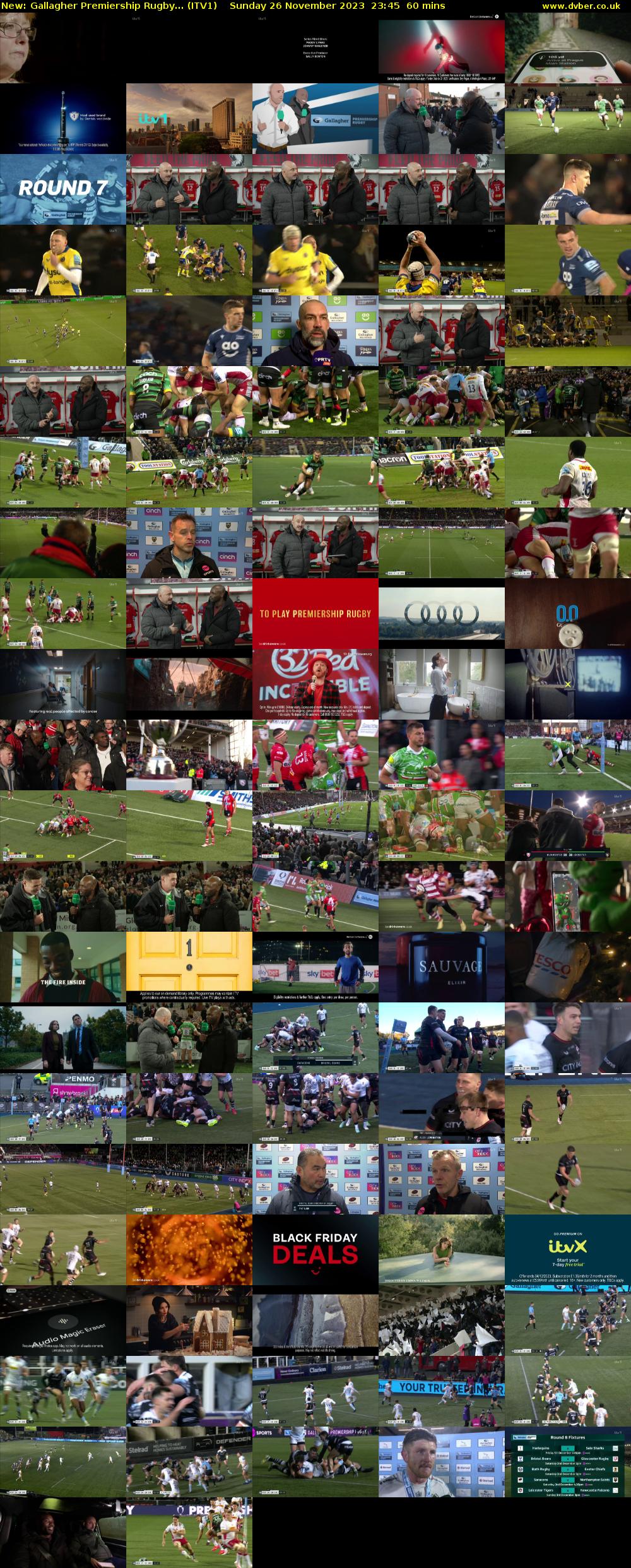Gallagher Premiership Rugby... (ITV1) Sunday 26 November 2023 23:45 - 00:45