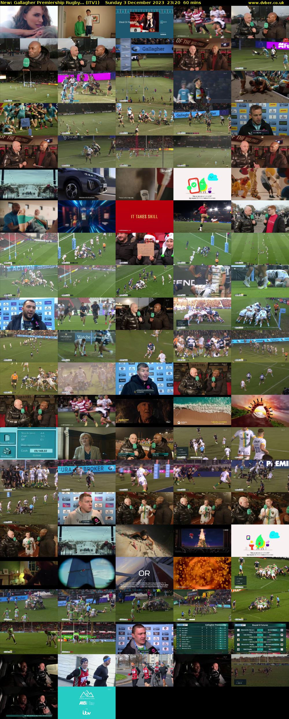 Gallagher Premiership Rugby... (ITV1) Sunday 3 December 2023 23:20 - 00:20