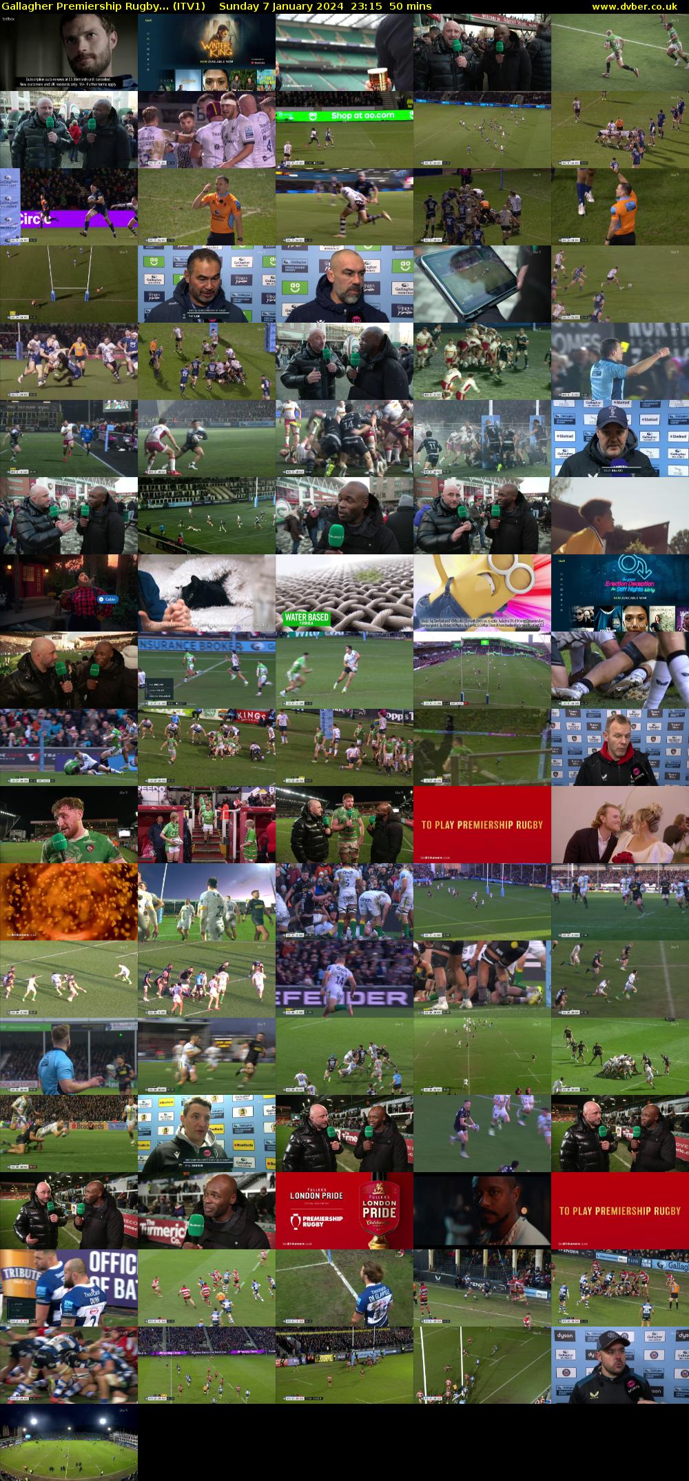 Gallagher Premiership Rugby... (ITV1) Sunday 7 January 2024 23:15 - 00:05
