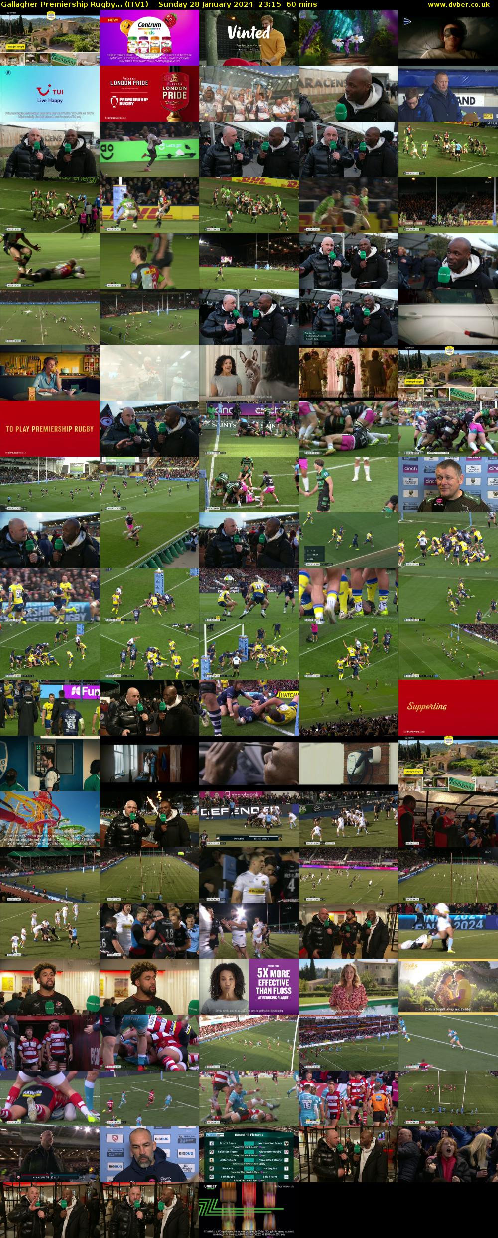 Gallagher Premiership Rugby... (ITV1) Sunday 28 January 2024 23:15 - 00:15