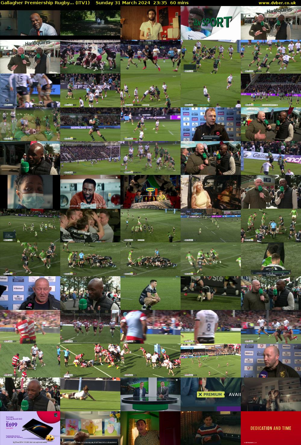 Gallagher Premiership Rugby... (ITV1) Sunday 31 March 2024 23:35 - 00:35