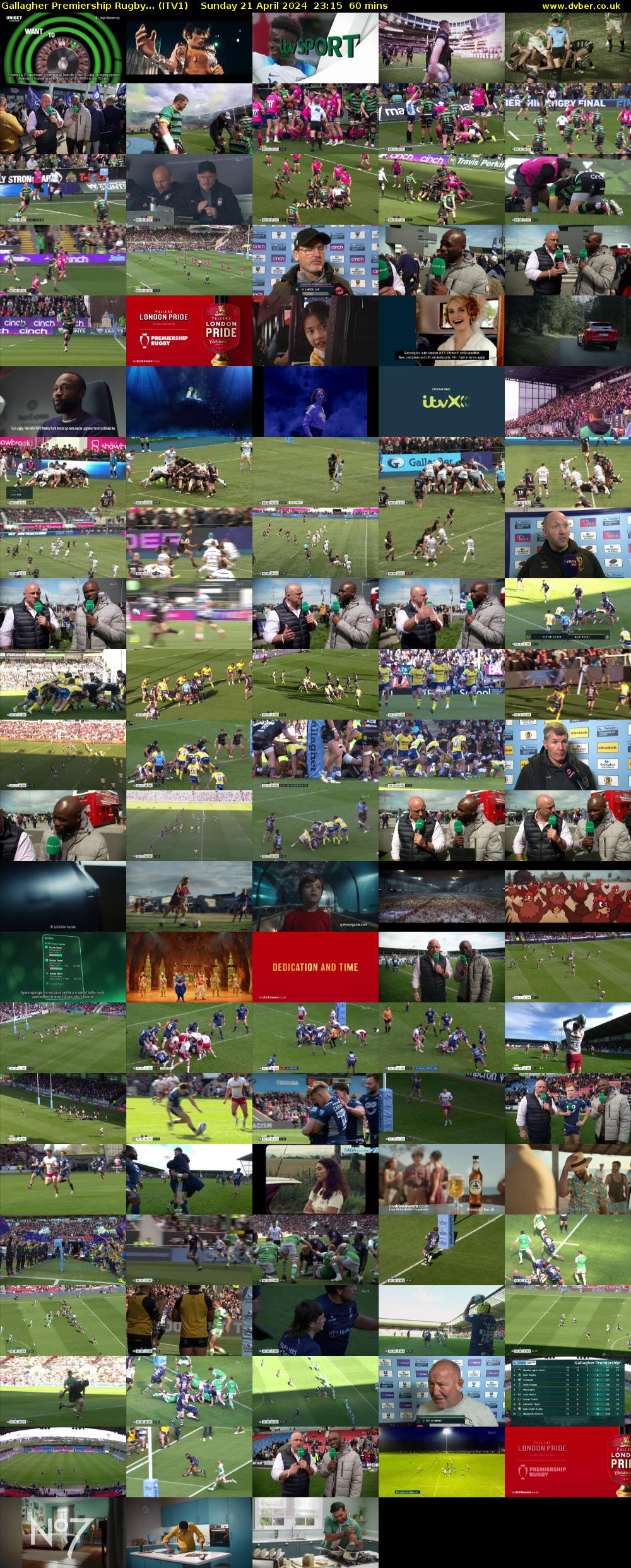 Gallagher Premiership Rugby... (ITV1) Sunday 21 April 2024 23:15 - 00:15