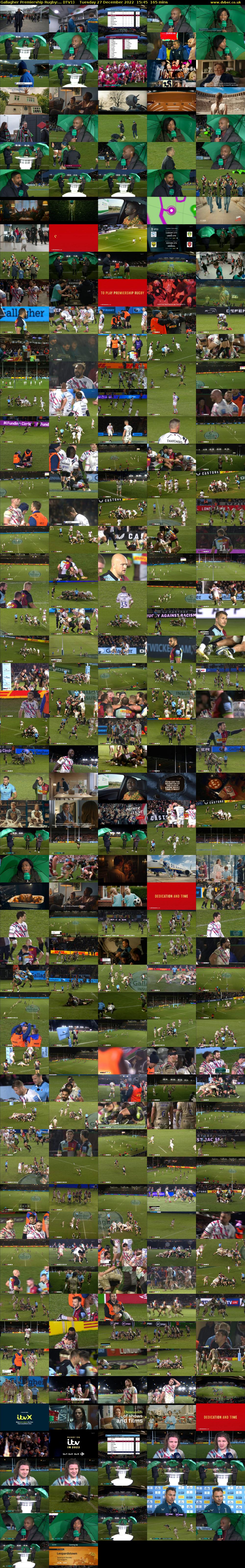 Gallagher Premiership Rugby:... (ITV1) Tuesday 27 December 2022 15:45 - 18:30