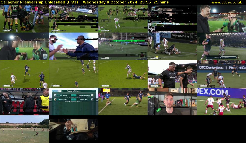 Gallagher Premiership Unleashed (ITV1) Wednesday 9 October 2024 23:55 - 00:20