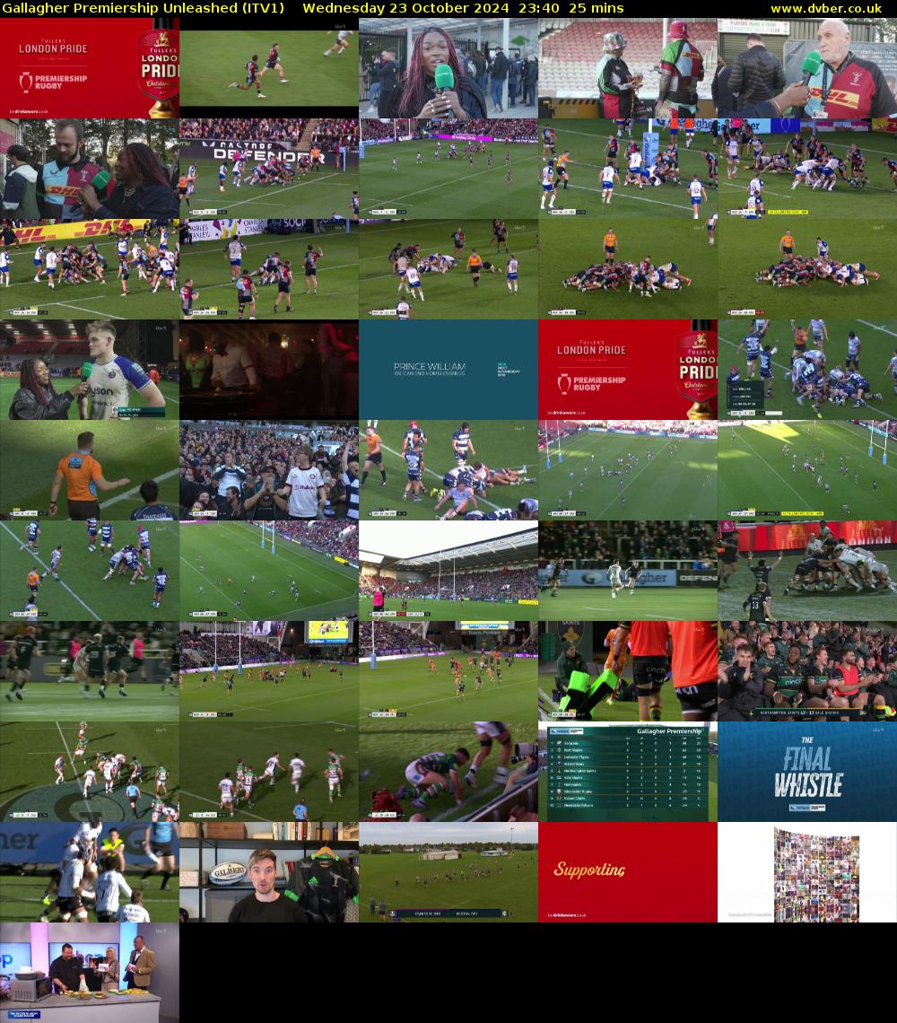 Gallagher Premiership Unleashed (ITV1) Wednesday 23 October 2024 23:40 - 00:05