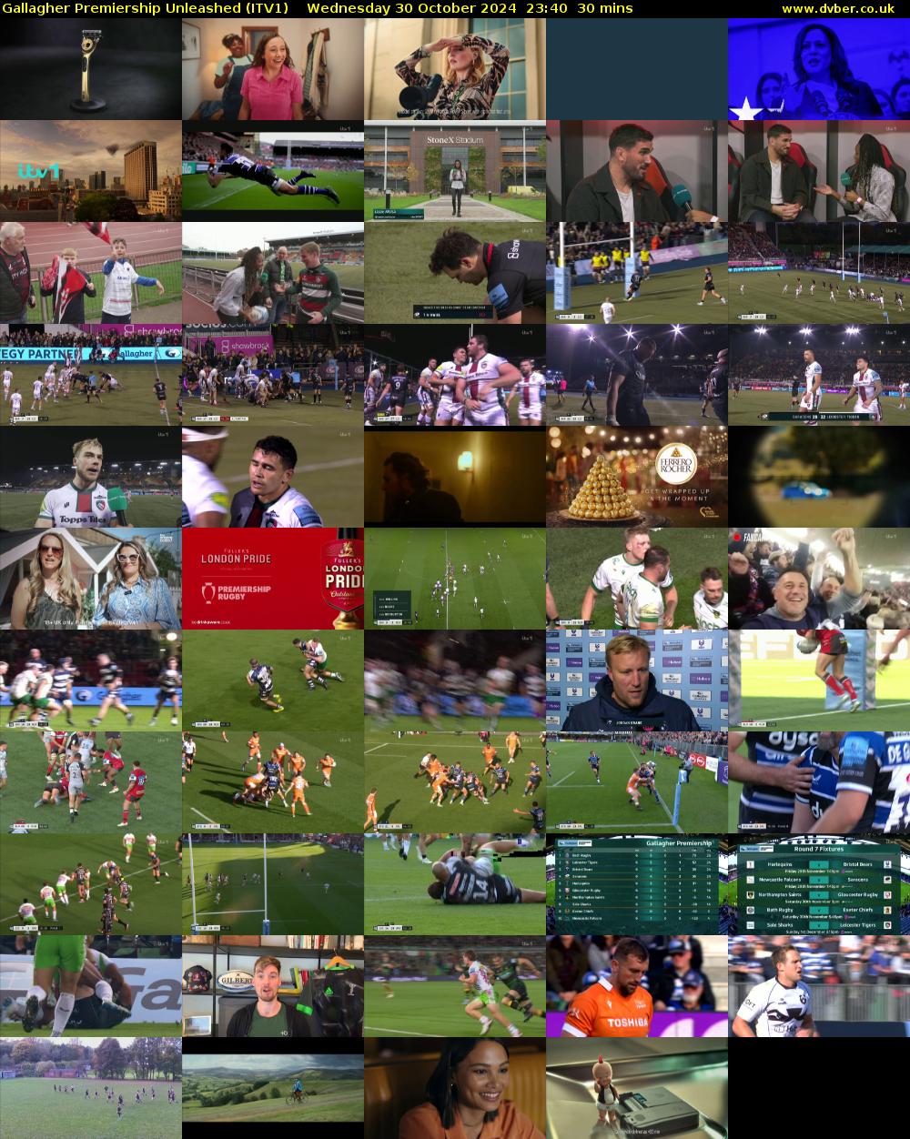Gallagher Premiership Unleashed (ITV1) Wednesday 30 October 2024 23:40 - 00:10