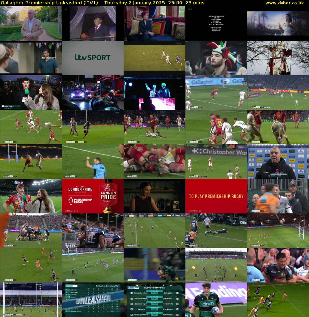 Gallagher Premiership Unleashed (ITV1) Thursday 2 January 2025 23:40 - 00:05