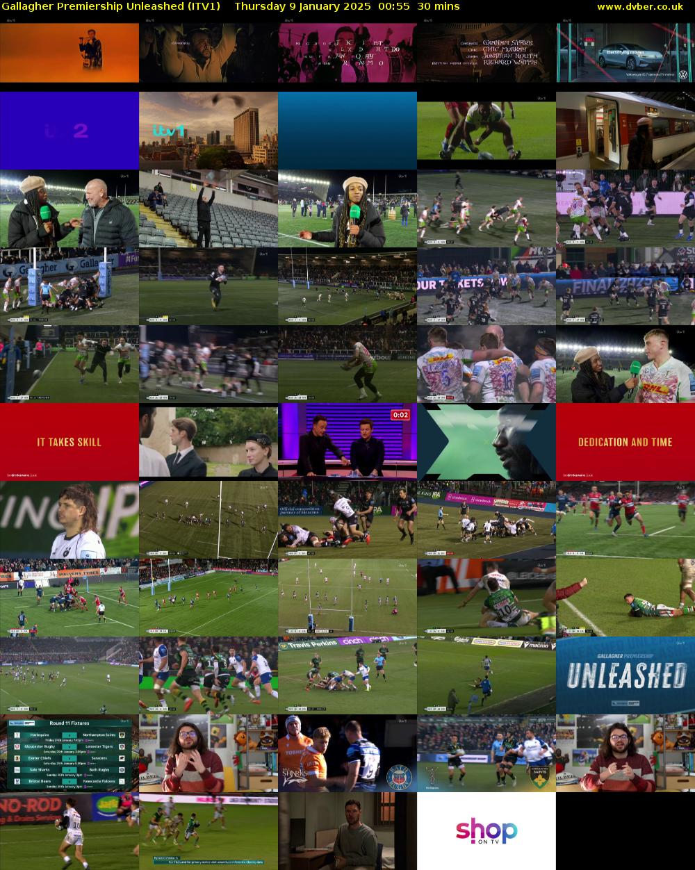 Gallagher Premiership Unleashed (ITV1) Thursday 9 January 2025 00:55 - 01:25