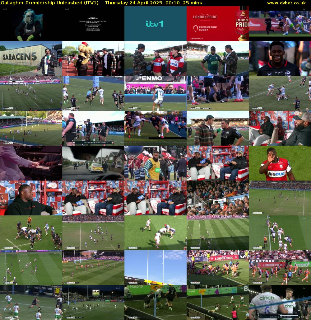 Gallagher Premiership Unleashed (ITV1) Thursday 24 April 2025 00:10 - 00:35