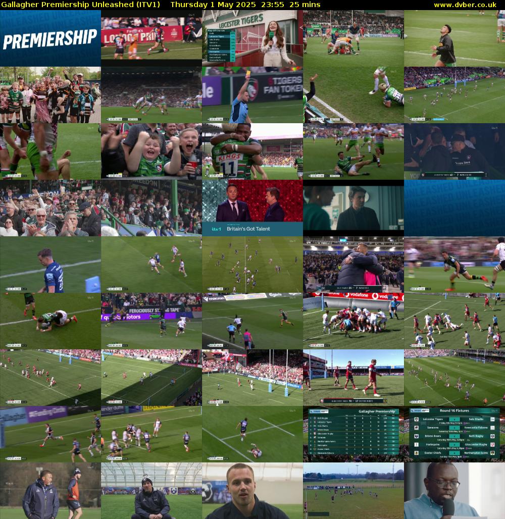 Gallagher Premiership Unleashed (ITV1) Thursday 1 May 2025 23:55 - 00:20