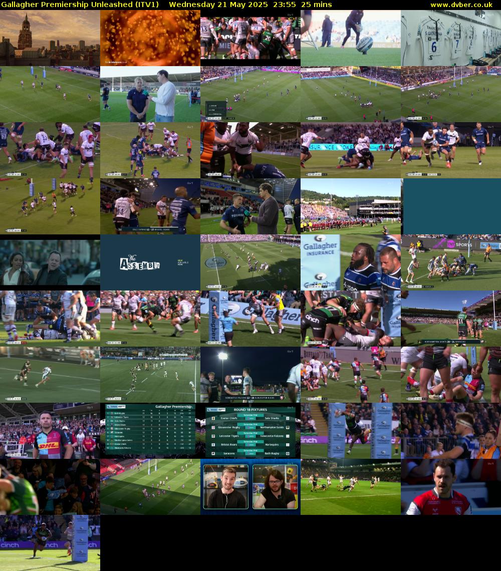 Gallagher Premiership Unleashed (ITV1) Wednesday 21 May 2025 23:55 - 00:20