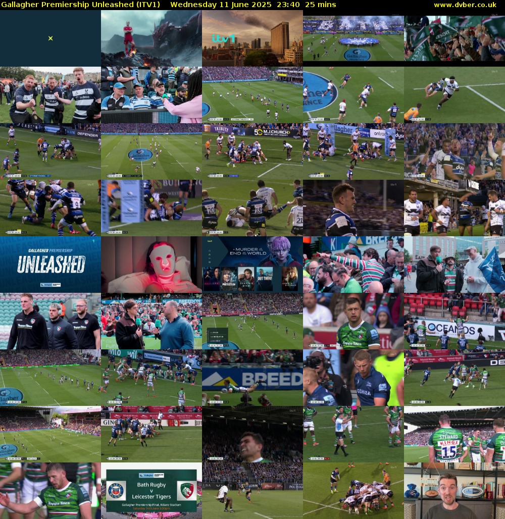 Gallagher Premiership Unleashed (ITV1) Wednesday 11 June 2025 23:40 - 00:05