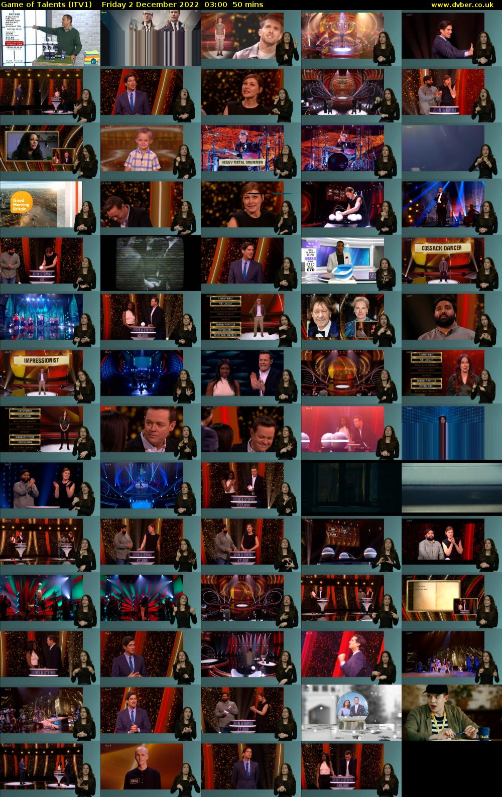 Game of Talents (ITV1) Friday 2 December 2022 03:00 - 03:50