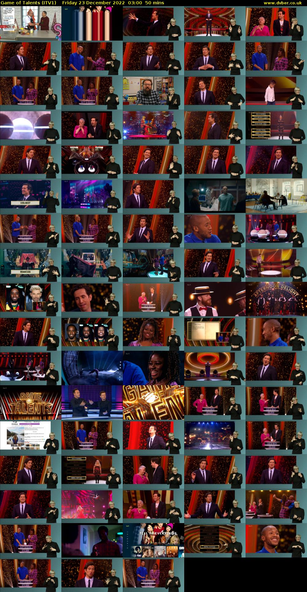 Game of Talents (ITV1) Friday 23 December 2022 03:00 - 03:50