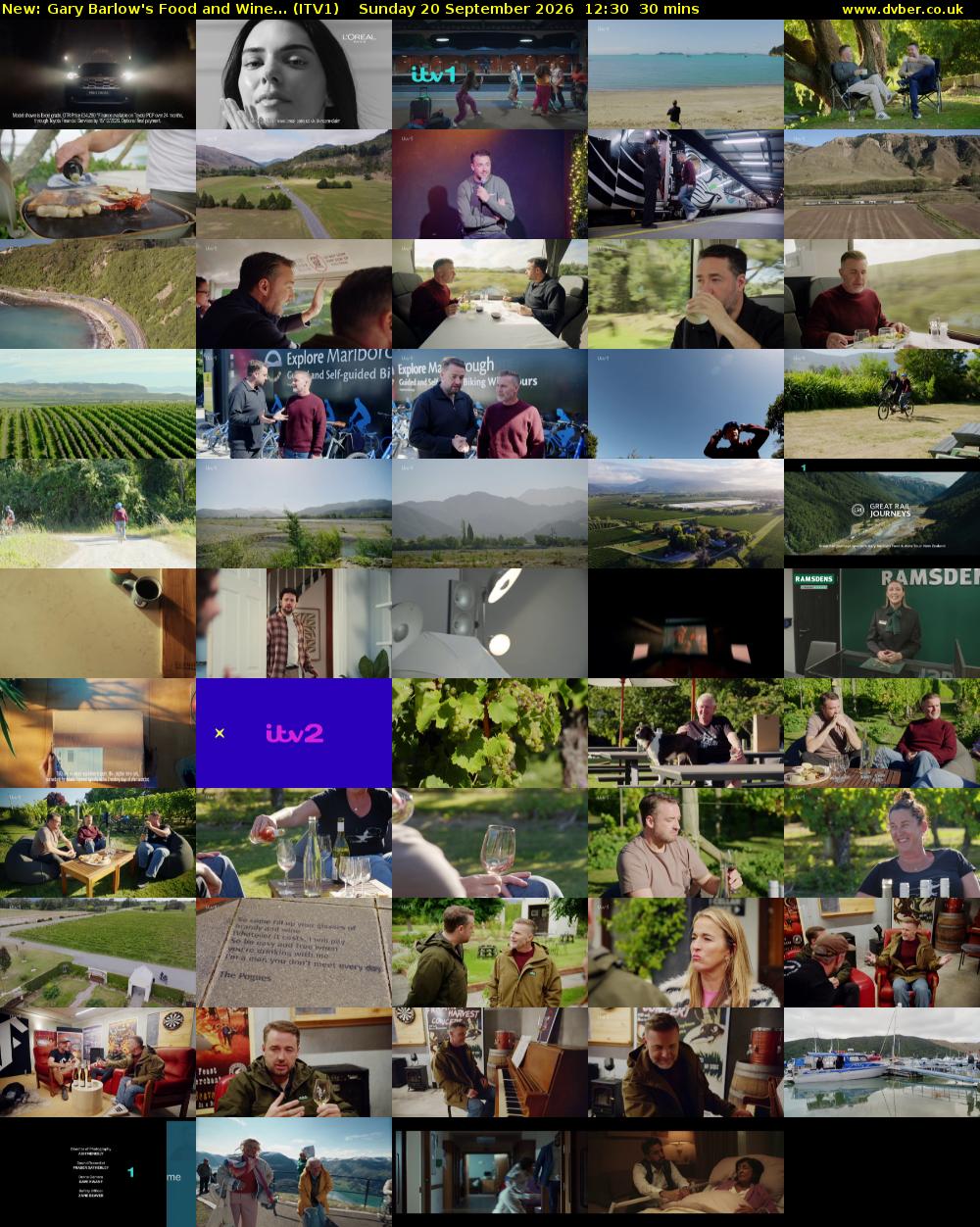 Gary Barlow's Food and Wine... (ITV1) Sunday 20 September 2026 12:30 - 13:00