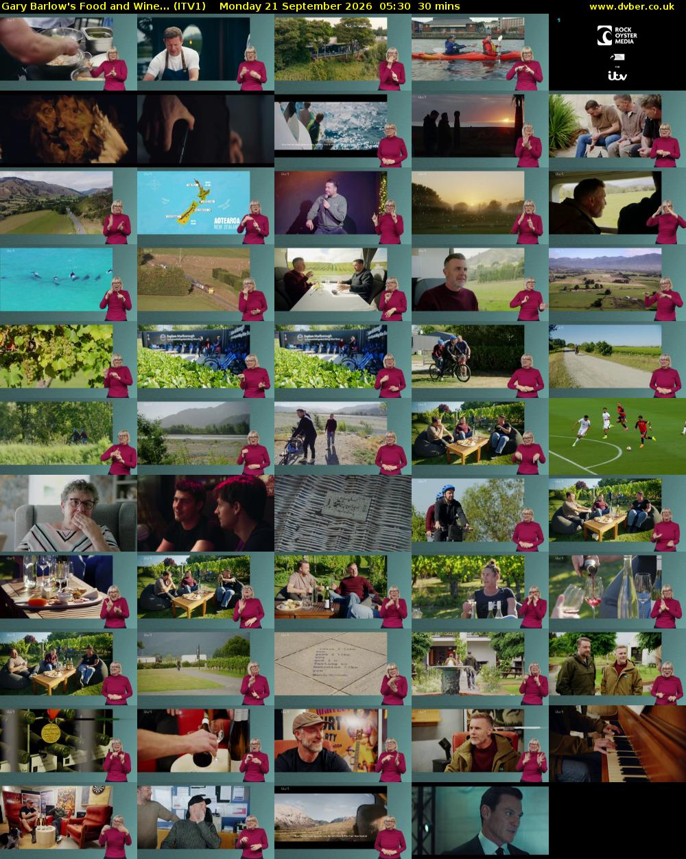 Gary Barlow's Food and Wine... (ITV1) Monday 21 September 2026 05:30 - 06:00