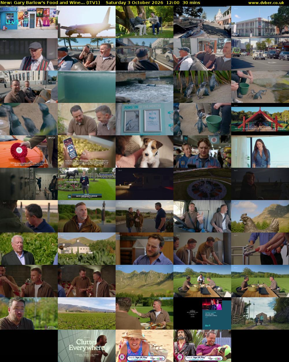 Gary Barlow's Food and Wine... (ITV1) Saturday 3 October 2026 12:00 - 12:30