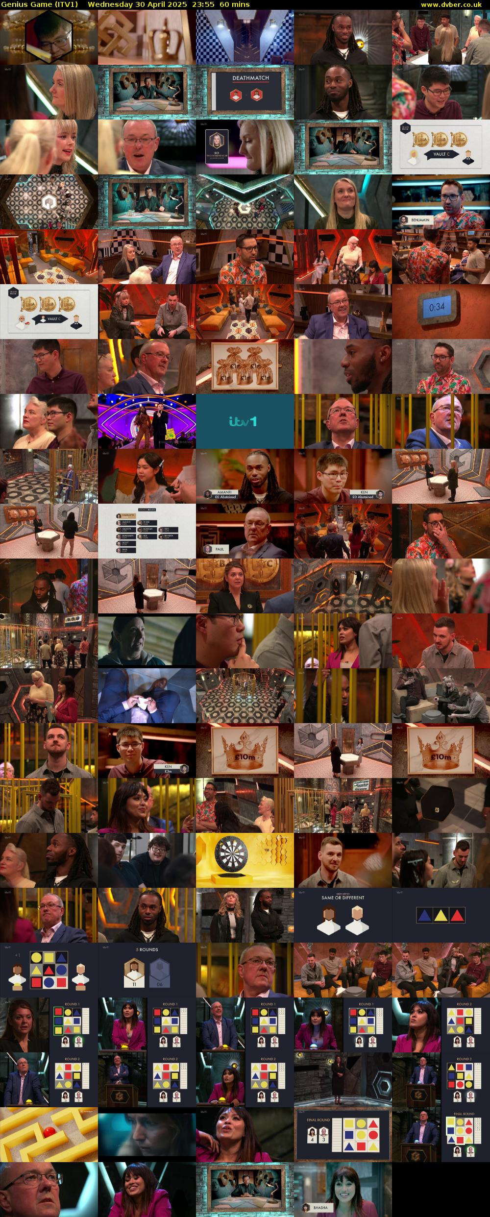 Genius Game (ITV1) Wednesday 30 April 2025 23:55 - 00:55