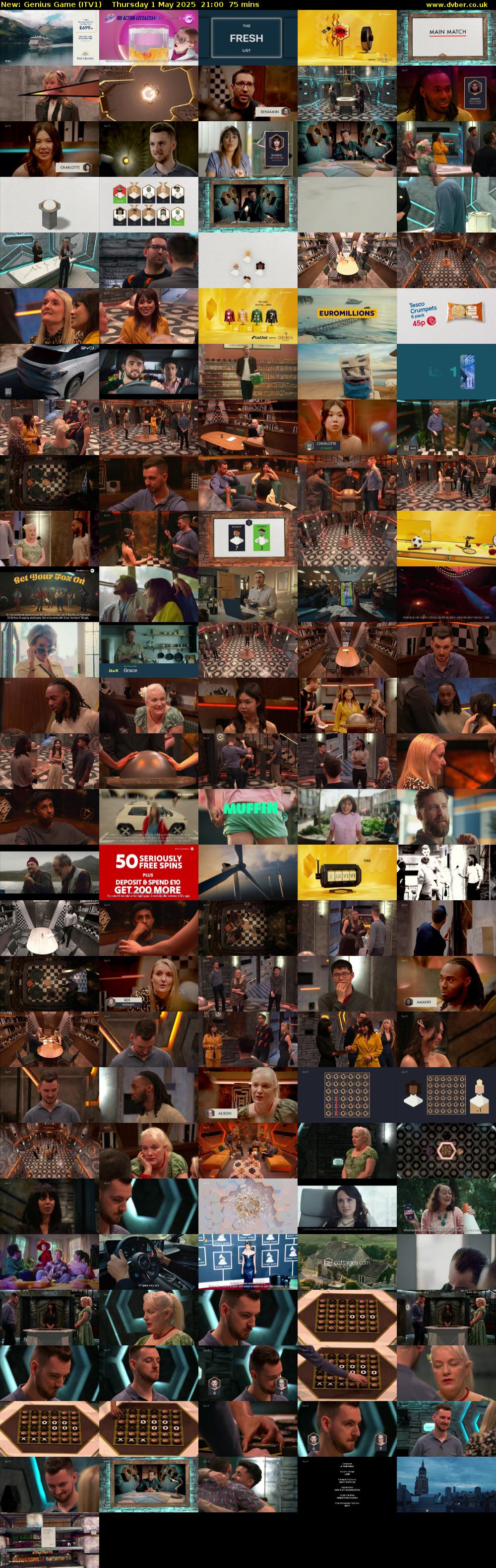Genius Game (ITV1) Thursday 1 May 2025 21:00 - 22:15