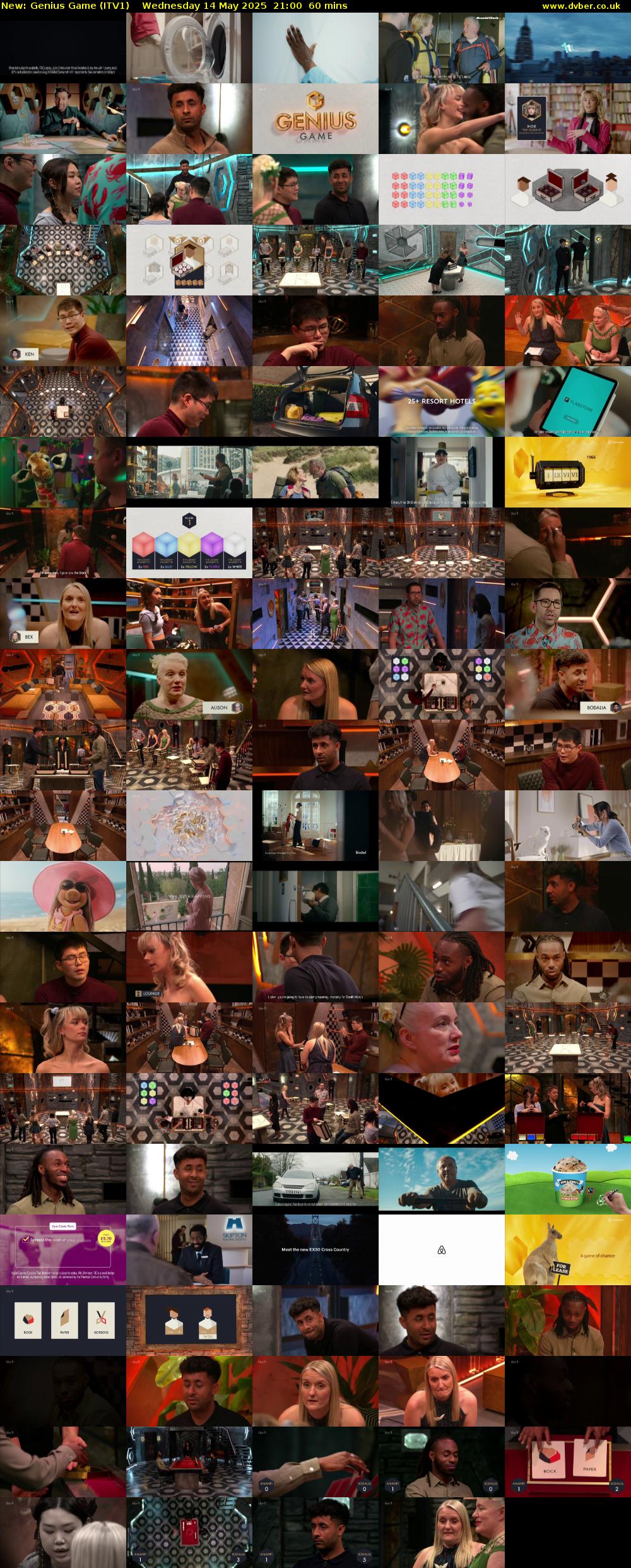 Genius Game (ITV1) Wednesday 14 May 2025 21:00 - 22:00